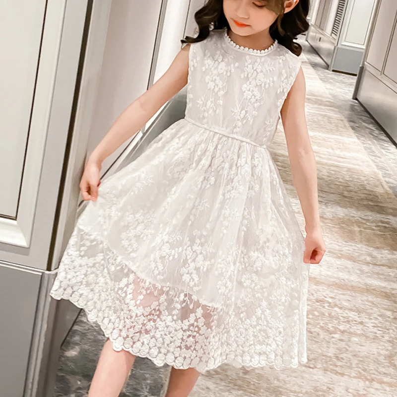 Summer Dress For Girls New Sleeveless Round Neck Lace Print Sweet Princess Dress Cute Kid Clothes Party Wedding Dress
Summer Dress For Girls New Sleeveless Round Neck Lace Print Sweet Princess Dress Cute Kid Clothes Party Wedding Dress