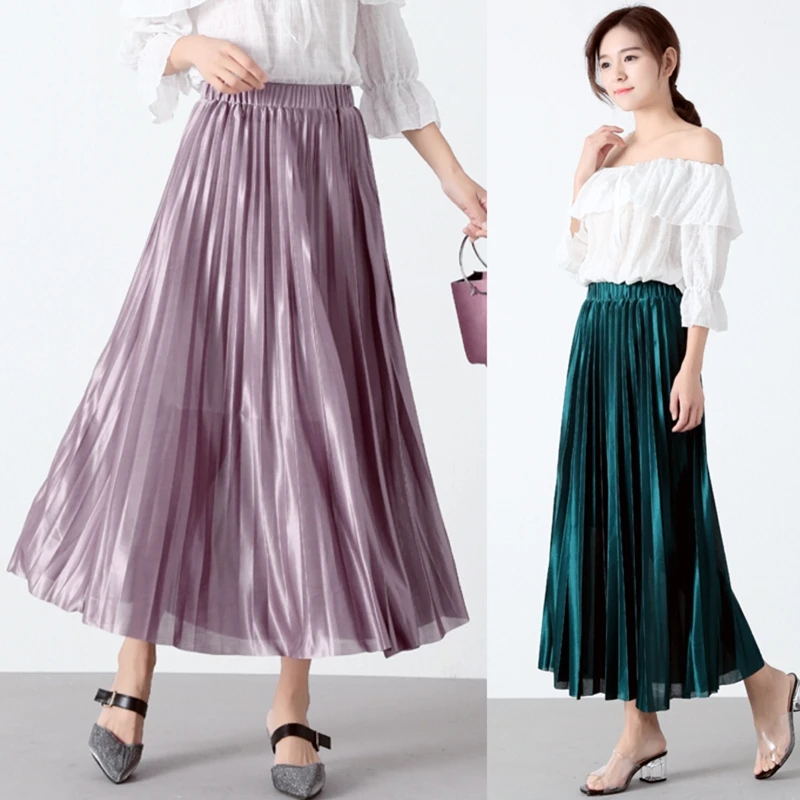 2021 Summer Women Solid Quality Satin Midi Skirt Vintage Office Ladies Elegant Chic Swing A-line High Waist Long Pleated Skirt
2021 Summer Women Solid Quality Satin Midi Skirt Vintage Office Ladies Elegant Chic Swing A-line High Waist Long Pleated Skirt