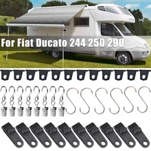 For Fiat Ducato Van Motorhome RV Awning Hooks Lights Camping Hangers S Shaped Accessory Set Camping Tent Clamp Tarp Clips Buckle