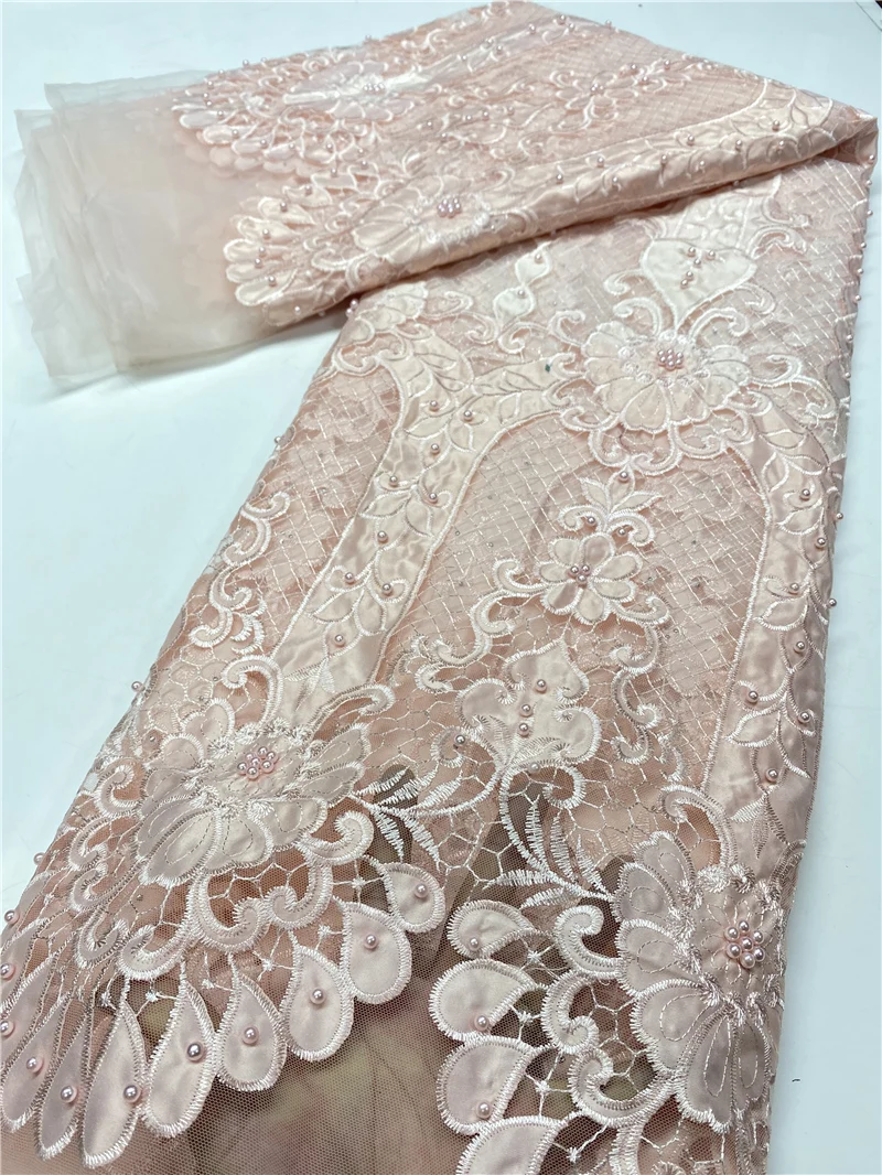 Pink African Lace Fabric 2020 High Quality Beaded Lace Embroidery French Nigerian Lace Fabrics For Wedding Sewing YA3728B-2
Pink African Lace Fabric 2020 High Quality Beaded Lace Embroidery French Nigerian Lace Fabrics For Wedding Sewing YA3728B-2