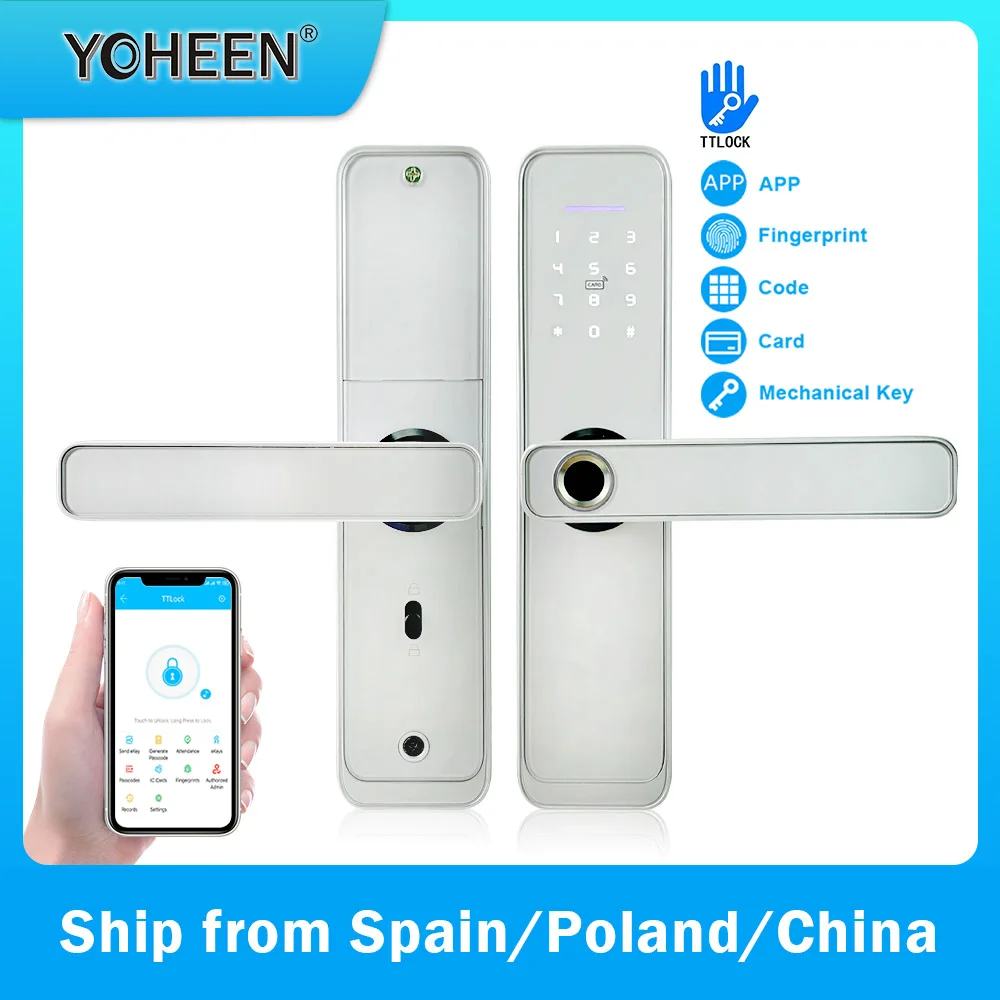 YOHEEN TTLOCK App электронный дверной замок интеллектуальные Биометрические дверные