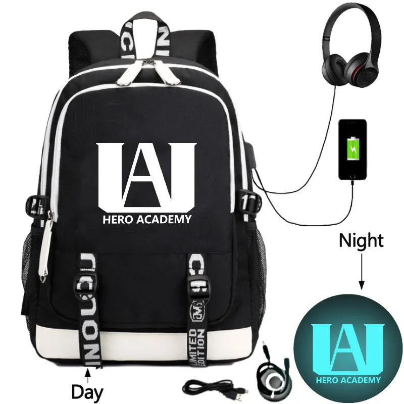 My Hero Academia High Quality USB Charging Fashion Backpack Waterproof Travel Laptop Rucksack for Boys School Student Bags Girls
My Hero Academia High Quality USB Charging Fashion Backpack Waterproof Travel Laptop Rucksack for Boys School Student Bags Girls