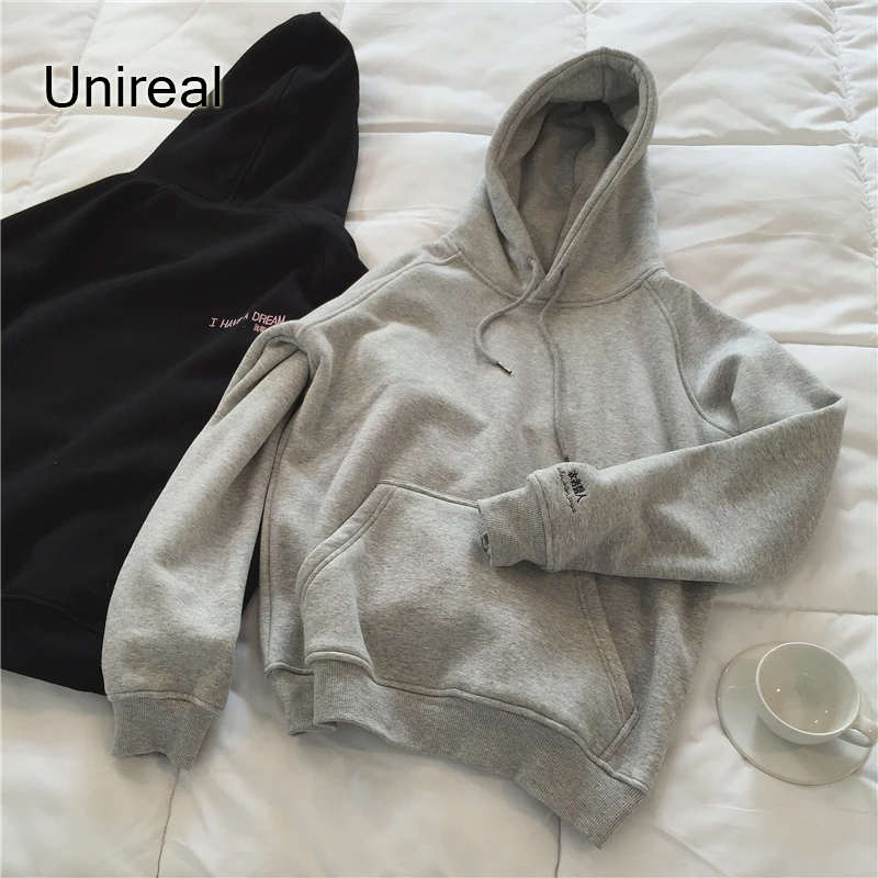 Unireal 2020 Autumn Winter Women Hoodies and Sweatshirts Letter Embroidery Warm Fleece Casual Hooed Sweatshirt
Unireal 2020 Autumn Winter Women Hoodies and Sweatshirts Letter Embroidery Warm Fleece Casual Hooed Sweatshirt