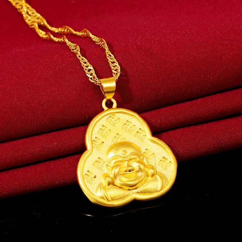 18k Yellow Gold Buddha Pendant Necklace For Women Jewelry Sand Gold Pendant Necklace Wedding Birthday Fine Jewelry Gift
18k Yellow Gold Buddha Pendant Necklace For Women Jewelry Sand Gold Pendant Necklace Wedding Birthday Fine Jewelry Gift