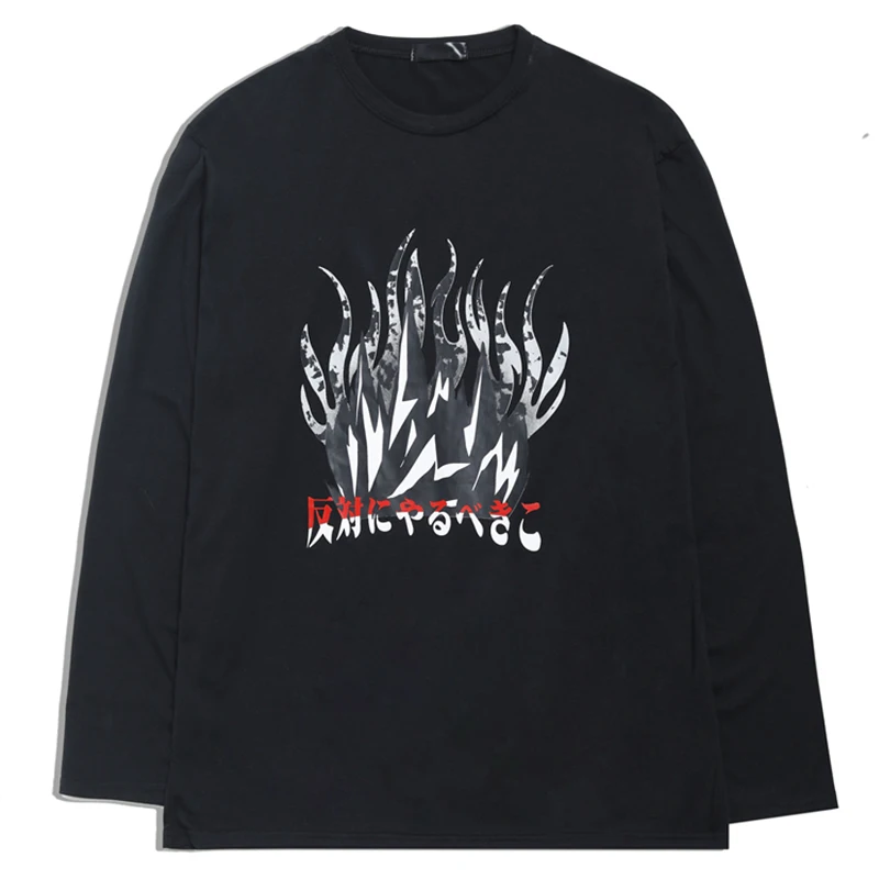 Aolamegs Long Sleeve T-shirt Men Flame Printed Sweatshirts Japanese Harajuku Pullover Couple Cool Streetwear Autumn Loose Tops
Aolamegs Long Sleeve T-shirt Men Flame Printed Sweatshirts Japanese Harajuku Pullover Couple Cool Streetwear Autumn Loose Tops