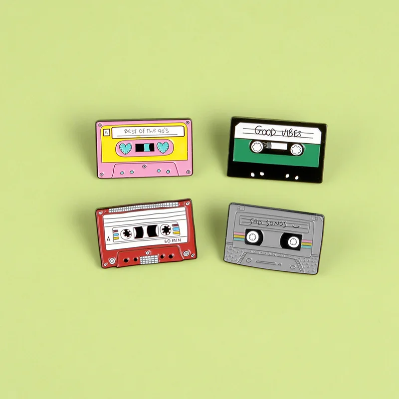 90's Music Tape Enamel Pin Vintage Nostalgic Best Song Brooches for Bag Clothes Lapel Pin Old-school Badge Jewelry Gift Friends 
90's Music Tape Enamel Pin Vintage Nostalgic Best Song Brooches for Bag Clothes Lapel Pin Old-school Badge Jewelry Gift Friends