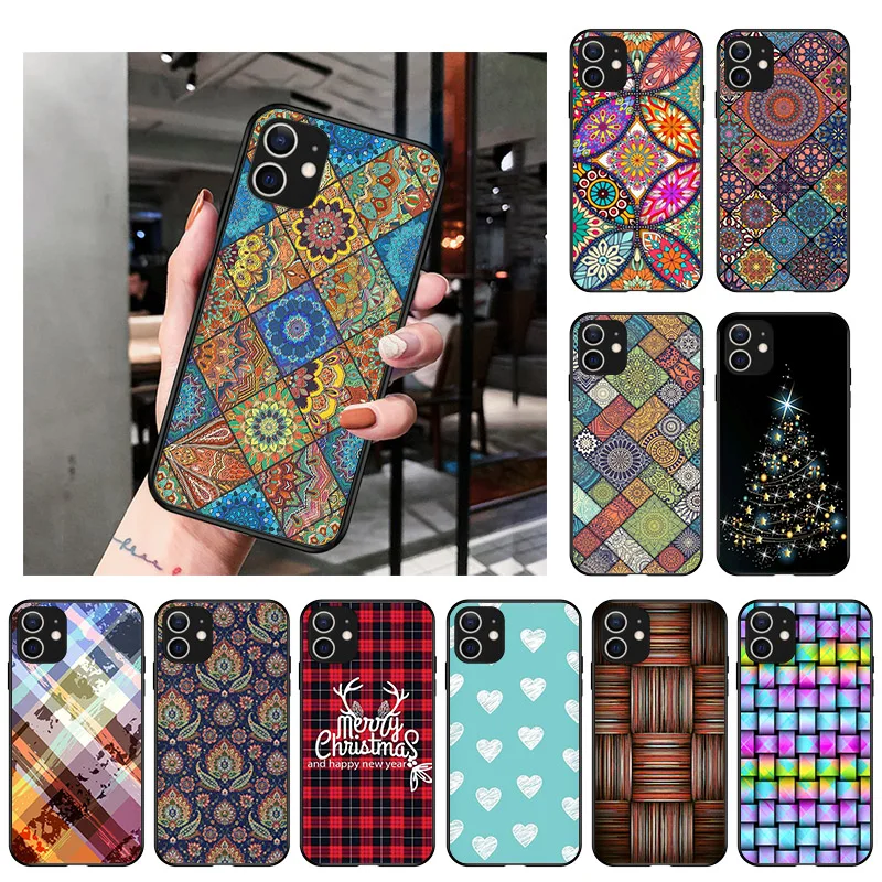 Phone Case For iPhone 13 12 11 Pro XS Max SE2020 X XR 7 8 6 Plus Retro Lattice Mandala TPU Soft Black Matte Silicone Cases Cover
Phone Case For iPhone 13 12 11 Pro XS Max SE2020 X XR 7 8 6 Plus Retro Lattice Mandala TPU Soft Black Matte Silicone Cases Cover