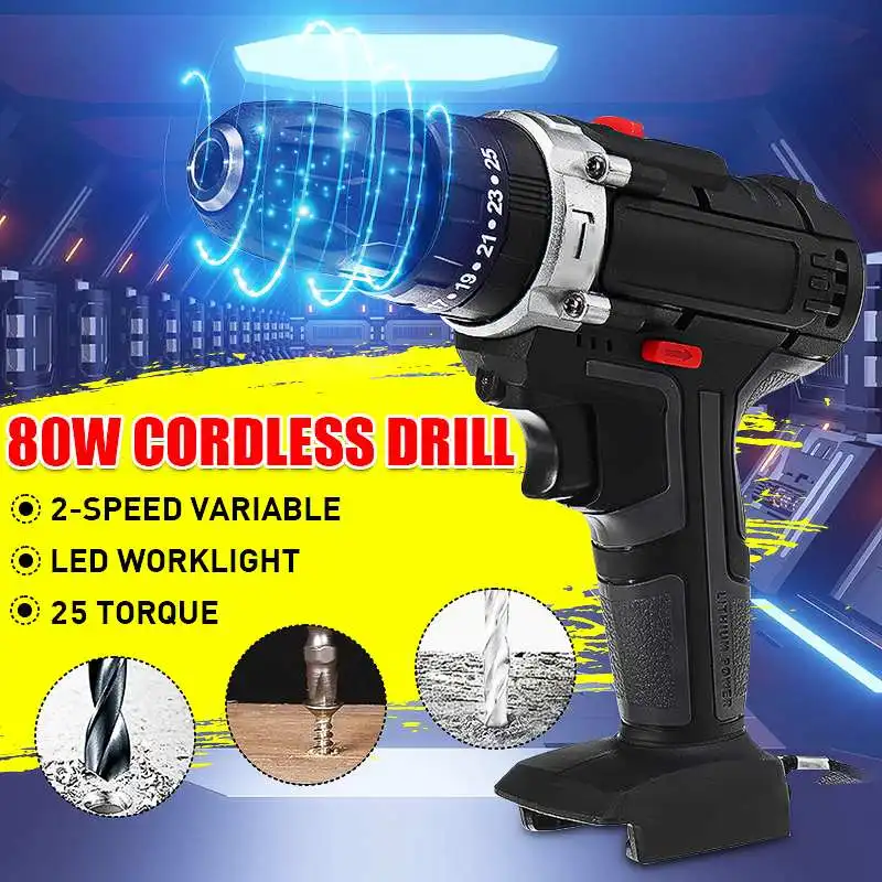 800W Cordless Screwdriver Electric Screwdriver Cordless Drill Home Woodworking Power Tools Handheld Drill without Battery
800W Cordless Screwdriver Electric Screwdriver Cordless Drill Home Woodworking Power Tools Handheld Drill without Battery