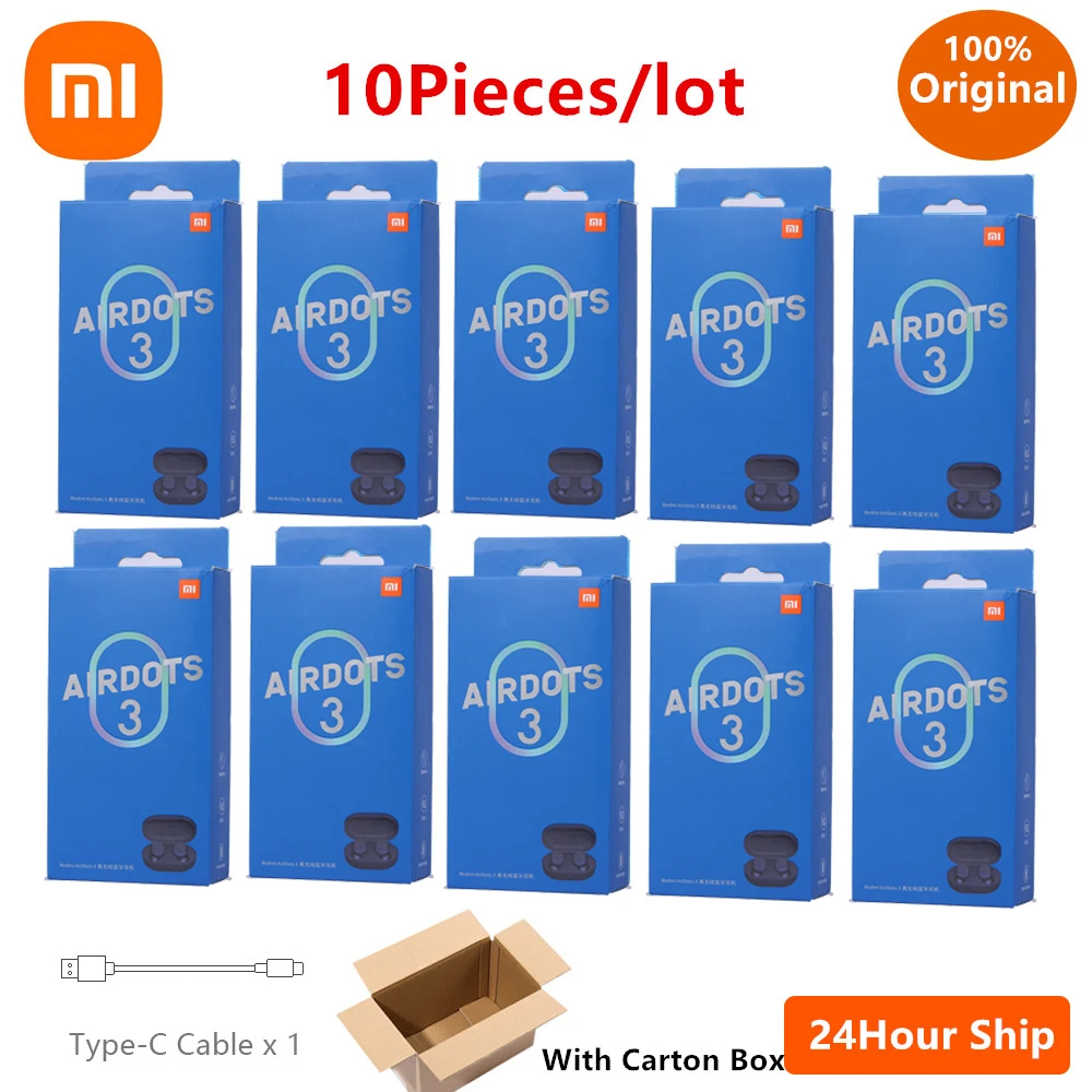 10 шт./лот Xiaomi Redmi AirDots 3 True Wireless Bluetooth наушники aptX, адаптивные стерео басы с микрофоном, гарнитура TWS, наушники
10 шт./лот Xiaomi Redmi AirDots 3 True Wireless Bluetooth наушники aptX, адаптивные стерео басы с микрофоном, гарнитура TWS, наушники
