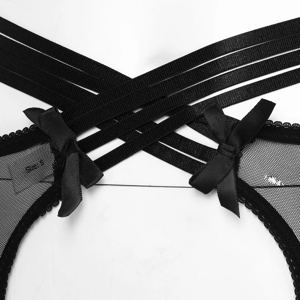 Womens Sexy Lingerie See Through Sheer Mesh Exotic Set Wrap Front Bra Top with Crisscross Waist Open Butt Panties Underwear
Womens Sexy Lingerie See Through Sheer Mesh Exotic Set Wrap Front Bra Top with Crisscross Waist Open Butt Panties Underwear