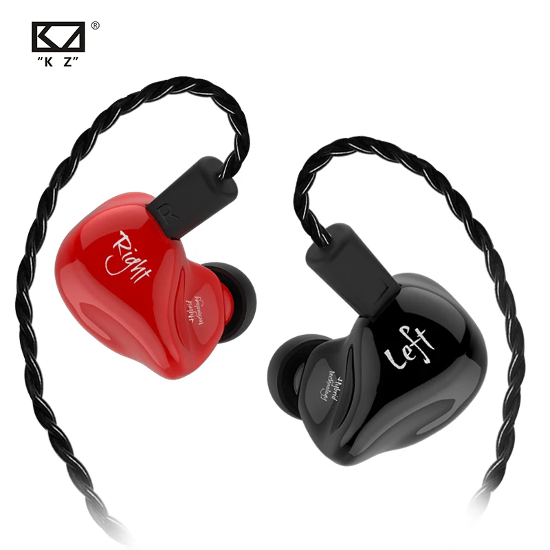 KZ ZS4 1BA + 1DD Hifi спортивные наушники вкладыши Динамический драйвер шумоподавление