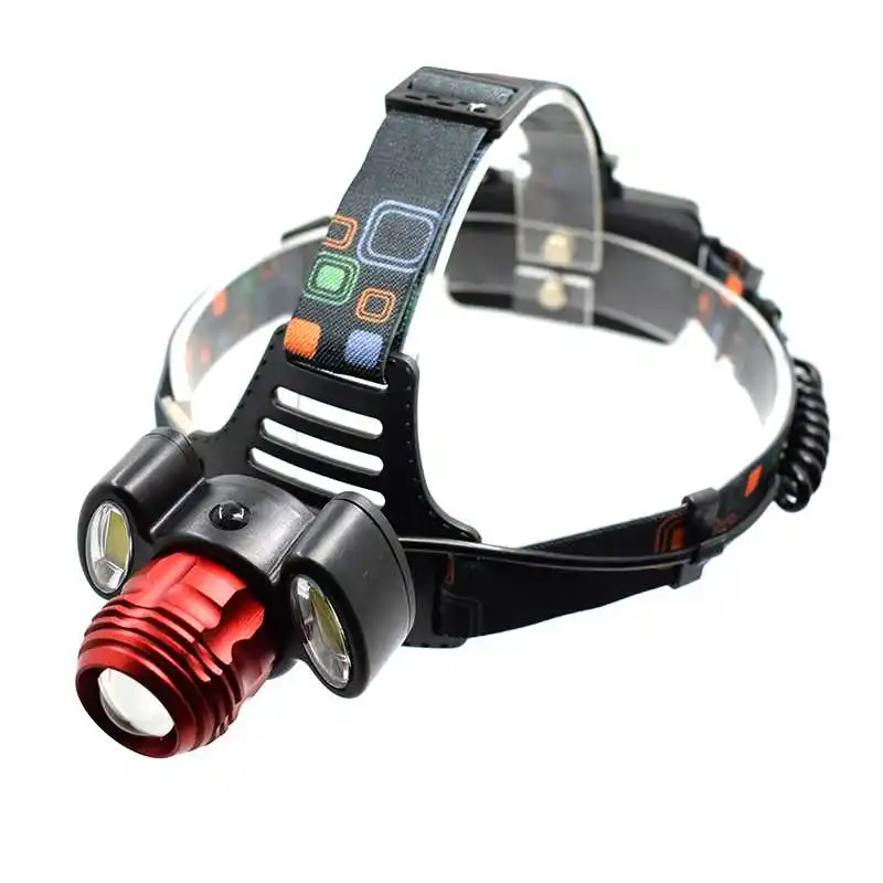 

1* XML T6 + 2* COB LED Zoomable Headlamp 4 Modes rechargeable Headlight 2000LM Head Lamp Torch Camping 18650 Frontal Flashlight