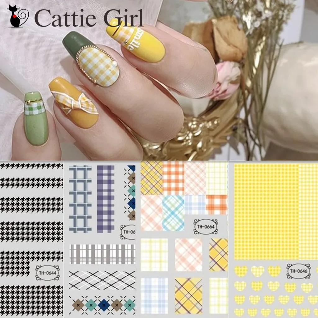 1 Sheet Grid Nail Art 3D Stickers Bowknot Nail Decals Houndstooth Nails Stickers Chess Grid Stickers Lace DIY Accessories
1 Sheet Grid Nail Art 3D Stickers Bowknot Nail Decals Houndstooth Nails Stickers Chess Grid Stickers Lace DIY Accessories