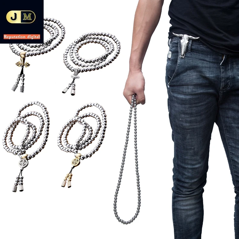 High Quality Outdoor 108 Buddha Beads Self Defense Hand Bracelet Necklace Chain Full Steel Chain Personal Protection Supplies
High Quality Outdoor 108 Buddha Beads Self Defense Hand Bracelet Necklace Chain Full Steel Chain Personal Protection Supplies