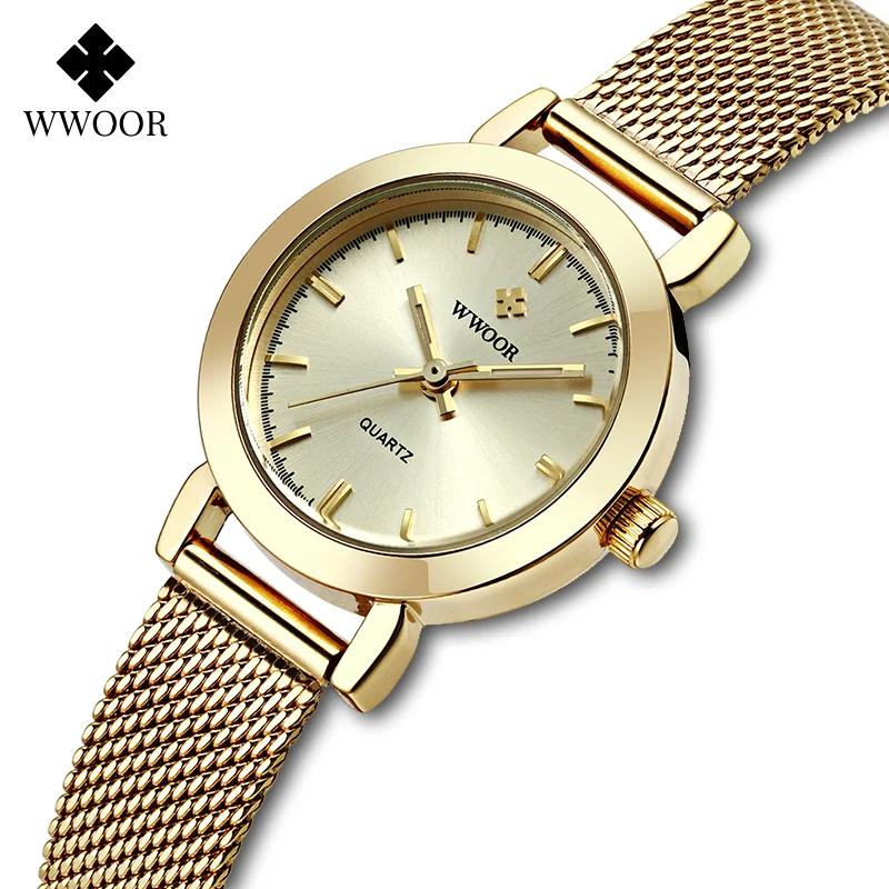 

WWOOR Luxury Watch Women Fashion Small Bracelet Gold Ladies Dress Quartz Wristwatches Waterproof Clocks Montre Femme Reloj Mujer