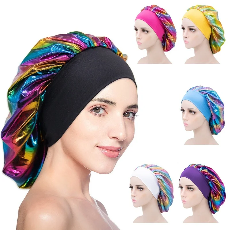 Fashion Bonnets European And American New Elastic Wide Brimmed Nightcap Single Layer Laser Shower Cap Adult Chemotherapy Cap 483
Fashion Bonnets European And American New Elastic Wide Brimmed Nightcap Single Layer Laser Shower Cap Adult Chemotherapy Cap 483