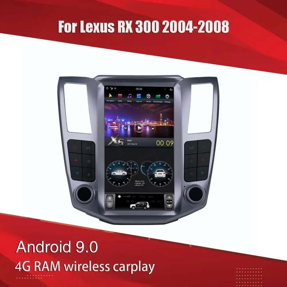 Автомобильная Мультимедийная система AuCAR Android 9 0 для Lexus RX300 RX330 RX350 2004-2008 1 DIN