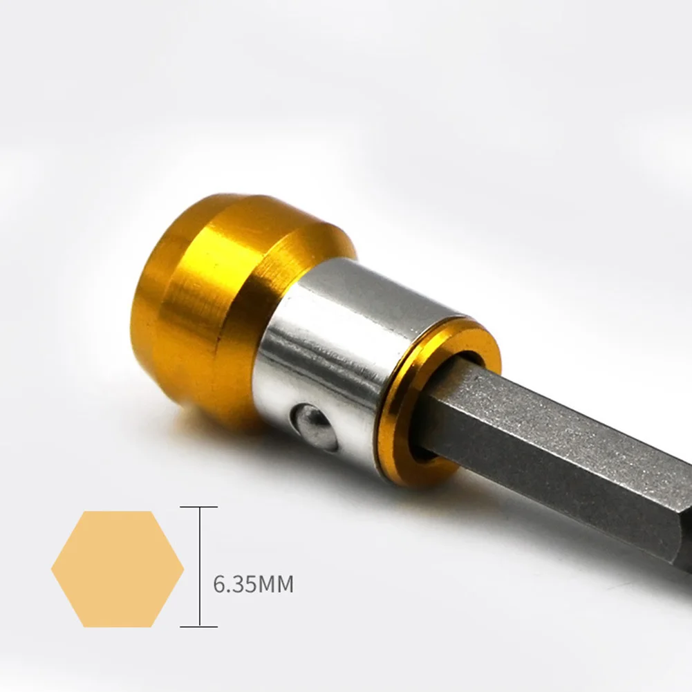 3PCS Screwdriver Bit Magnetizer Ring Universal Removable Magnetic Steel Socket Set Hand Operated Tools 6.35mm Batch Head