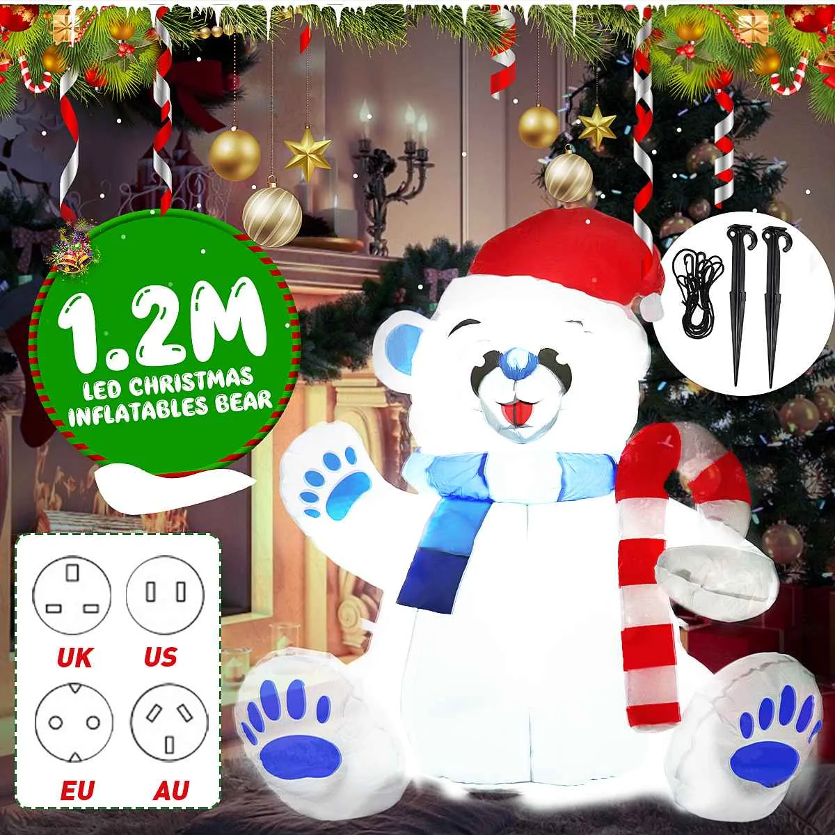 1.2m LED Inflatable Polar Bear Christmas Doll Outdoor Garden Toys for Kids Gift Christmas Party New Year Home Decor Xmas Bears
1.2m LED Inflatable Polar Bear Christmas Doll Outdoor Garden Toys for Kids Gift Christmas Party New Year Home Decor Xmas Bears