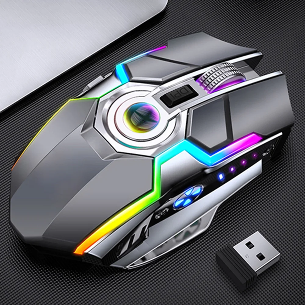 Wireless Gaming Mouse Rechargeable Gaming Mouse Silent Ergonomic 7 Keys RGB Backlit 3500 DPI mouse for Laptop Computer
Wireless Gaming Mouse Rechargeable Gaming Mouse Silent Ergonomic 7 Keys RGB Backlit 3500 DPI mouse for Laptop Computer