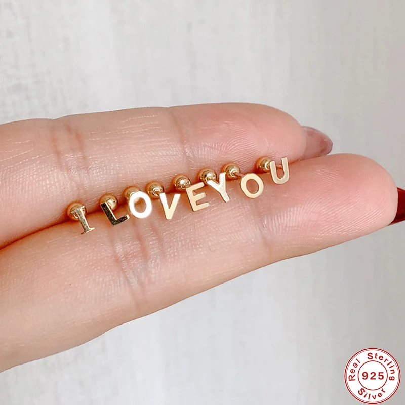 CANNER 2021 Charms Jewelry Cute Earrings 925 Original A-Z 26 English Alphabet Silver Minimalist 14K Gold Stud Earrings For Wom
CANNER 2021 Charms Jewelry Cute Earrings 925 Original A-Z 26 English Alphabet Silver Minimalist 14K Gold Stud Earrings For Wom