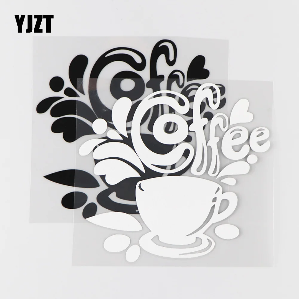 YJZT 14 6 × 13 8 см Забавный креативный I Love Coffee наклейка на машину виниловая модный