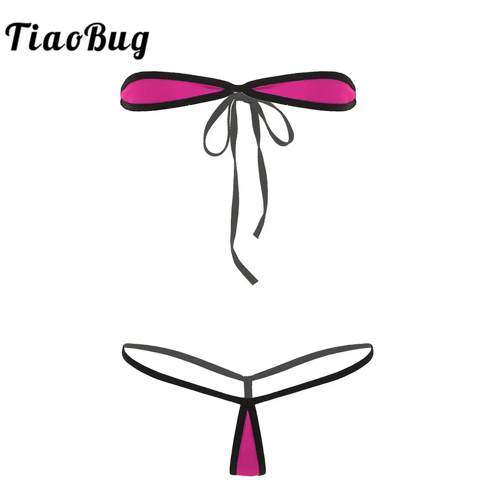 Women's Erotic Lingerie Set Strapless Tie-on Mini Cover Micro Bikini Bra Top with Thong G-Strings Hot Sexy Female Swim Underwear
Women's Erotic Lingerie Set Strapless Tie-on Mini Cover Micro Bikini Bra Top with Thong G-Strings Hot Sexy Female Swim Underwear
