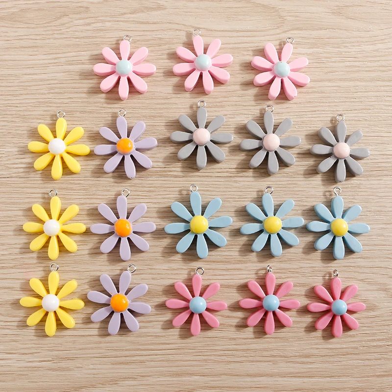 10pcs 28*33mm 6 Colors Flower Charms for Jewelry Making Cute Drop Earrings Pendants Necklaces DIY Keychain Crafts Accessories
10pcs 28*33mm 6 Colors Flower Charms for Jewelry Making Cute Drop Earrings Pendants Necklaces DIY Keychain Crafts Accessories