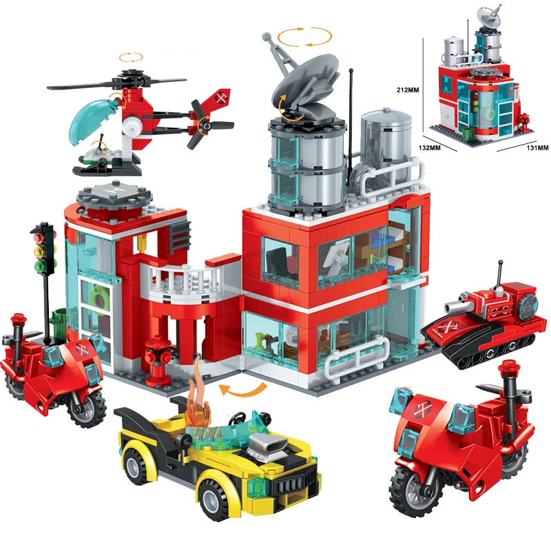 Fire station 584pcs City Fire Fighters DIY Building Blocks Bricks Toys For Children Birthday Gifts
Fire station 584pcs City Fire Fighters DIY Building Blocks Bricks Toys For Children Birthday Gifts