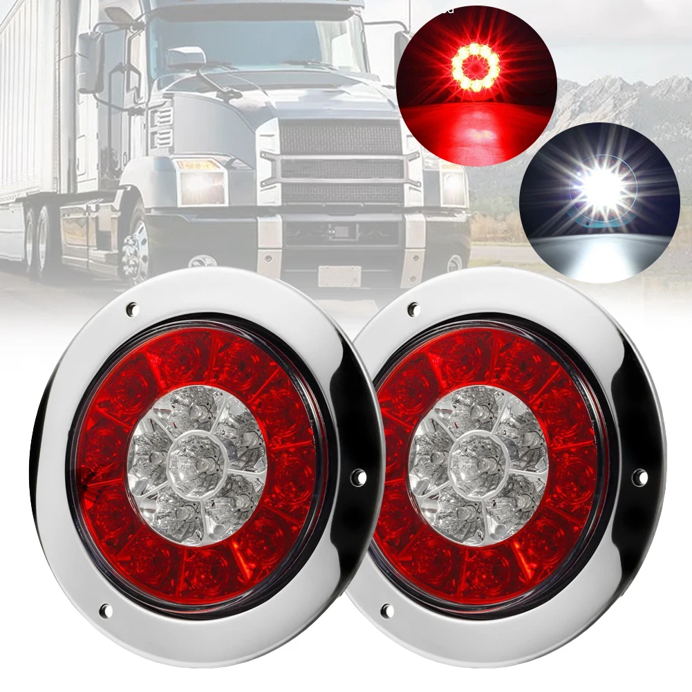 2 Pcs 4" 16 LED Truck Lights Round Tralier Light 12V/24V Waterproof Back Lamp Brake Stop Tail Turn Signal Brake Lights Lamps
2 Pcs 4" 16 LED Truck Lights Round Tralier Light 12V/24V Waterproof Back Lamp Brake Stop Tail Turn Signal Brake Lights Lamps