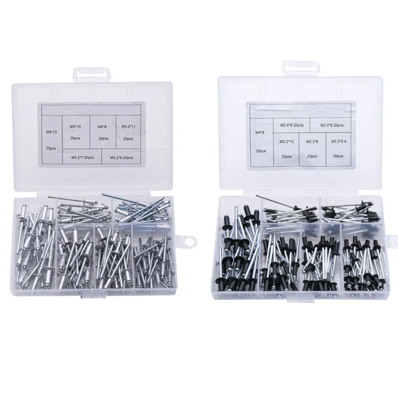 240Pcs/Set Black Aluminum Blind Rivets Nail Decoration Rivets For Furniture Assortment Kit
240Pcs/Set Black Aluminum Blind Rivets Nail Decoration Rivets For Furniture Assortment Kit