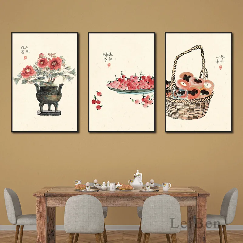 Chinese Minimalist Style Wall Art Picture Flower and Fruit Best Wishes Canvas Painting for Living Room Home Cuadros Decoration 
Chinese Minimalist Style Wall Art Picture Flower and Fruit Best Wishes Canvas Painting for Living Room Home Cuadros Decoration