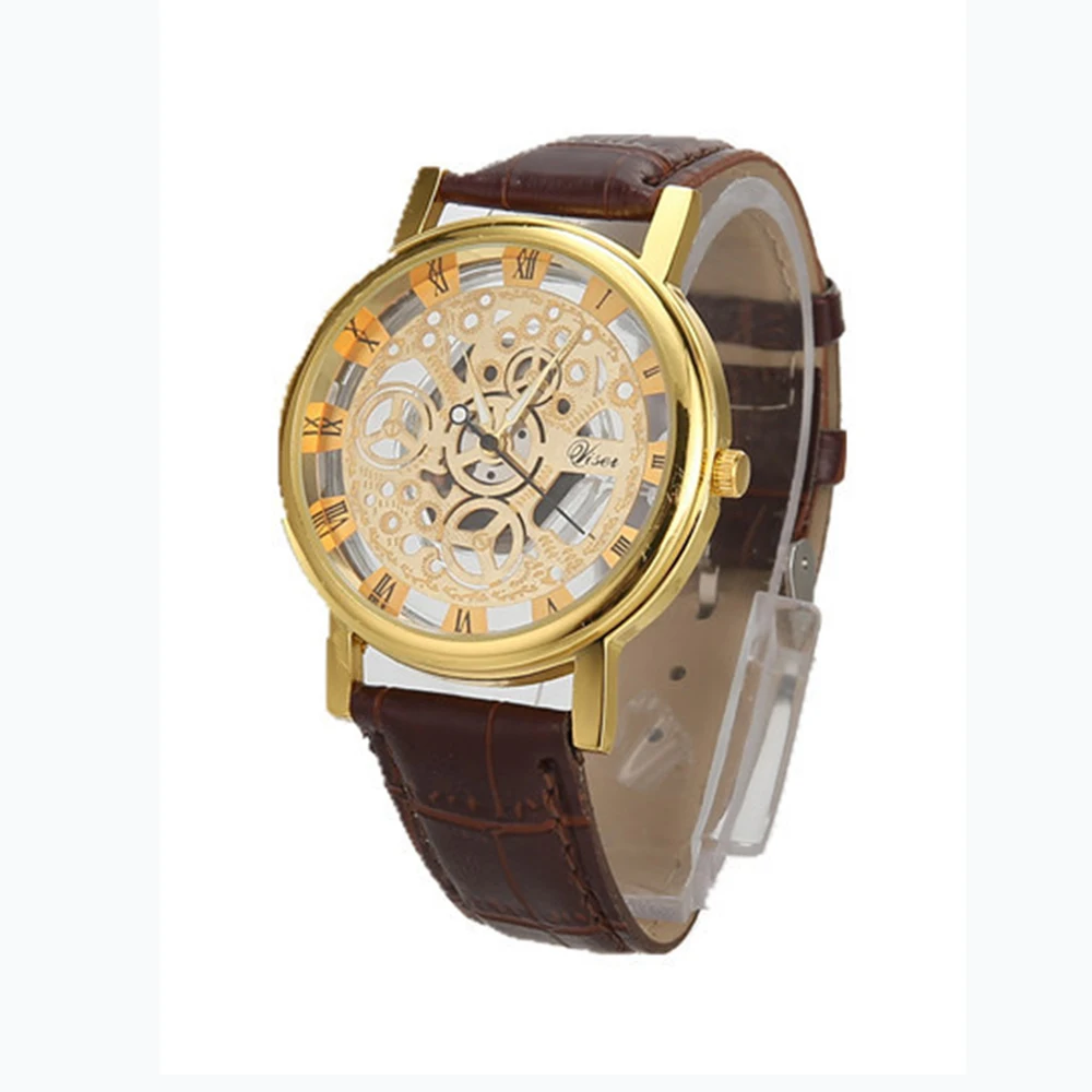 Модные деловые часы женские гравированные скелетоны Reloj Hombre кварцевые наручные с