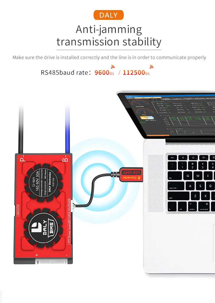 Детали Daly BMS USB в RS485 для 7S 8S 10S 13S 14S 15S 16S 20S 24S 32S умный конвертер аксессуары |