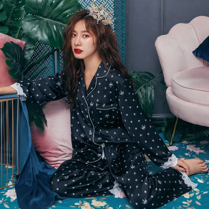 Lisacmvpnel Print Fashion Women Pajama Set Sweet Lace Cuff Trousers Long Sleeve Suit Pyjamas
Lisacmvpnel Print Fashion Women Pajama Set Sweet Lace Cuff Trousers Long Sleeve Suit Pyjamas