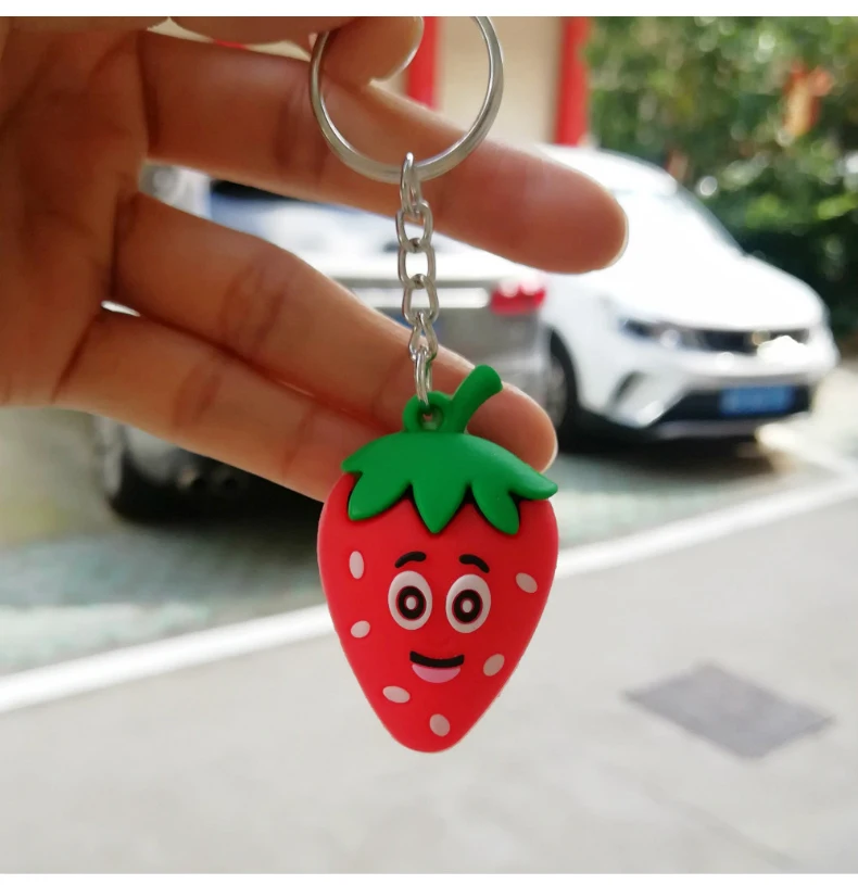 Брелок для ключей с 3d изображением фруктов ананасов арбуза овощей авокадо дуриан