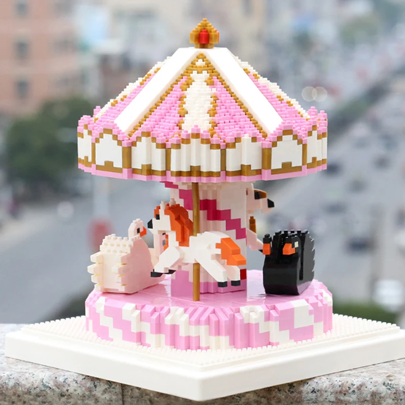Amusement Park Merry-go-round Carrousel Horse Swan Wedding Birthday Cake 3D Model Mini Diamond Blocks Bricks Building Toy no Box
Amusement Park Merry-go-round Carrousel Horse Swan Wedding Birthday Cake 3D Model Mini Diamond Blocks Bricks Building Toy no Box