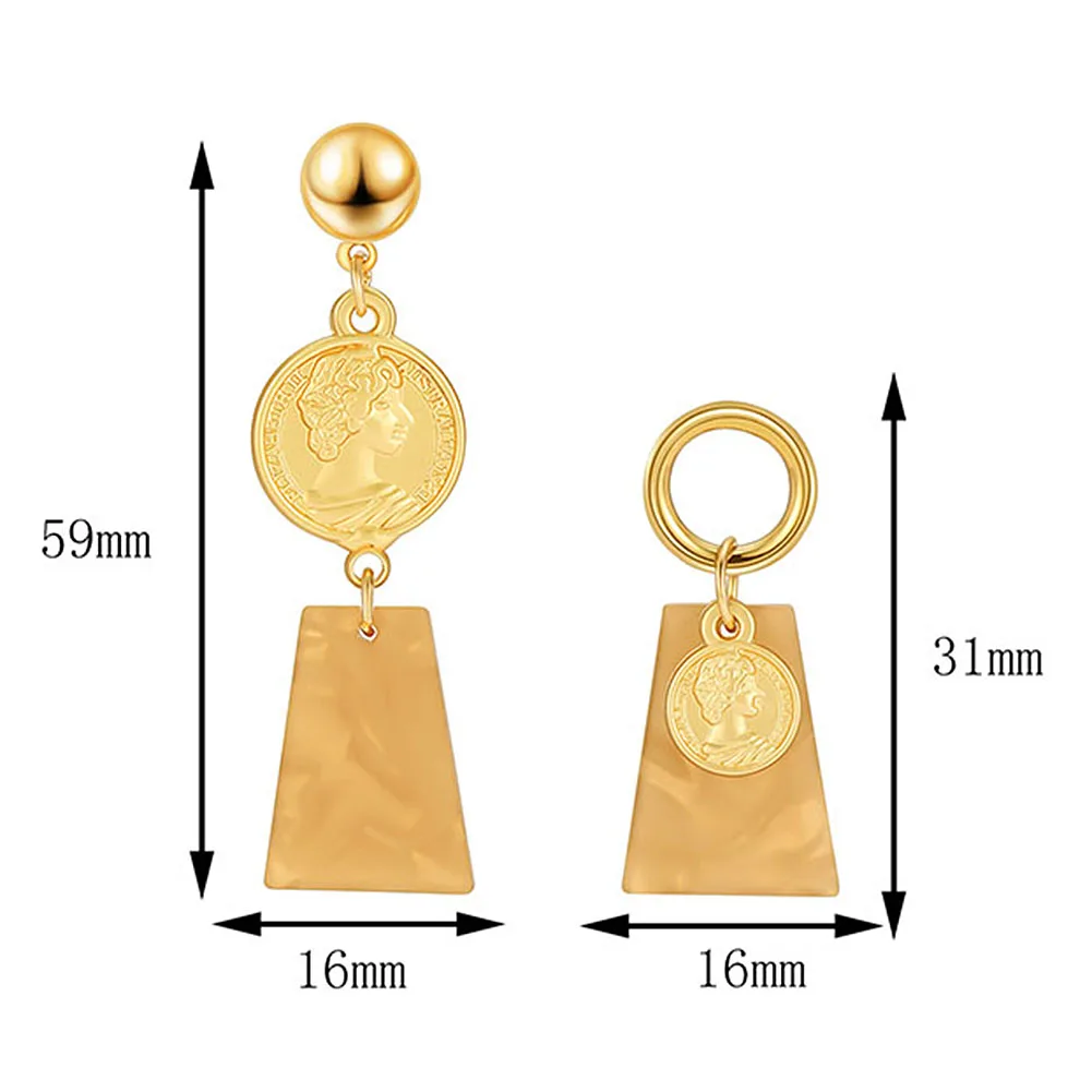 Fashion Personality Women Asymmetric Geometric Coin Circle Pendant Alloy Gold Long Earrings Party Jewelry Gift
Fashion Personality Women Asymmetric Geometric Coin Circle Pendant Alloy Gold Long Earrings Party Jewelry Gift