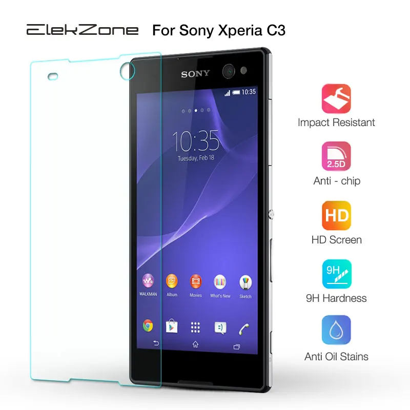 9h защитная пленка из закаленного стекла для sony Xperia C3 2.5D Защитная экрана HD |