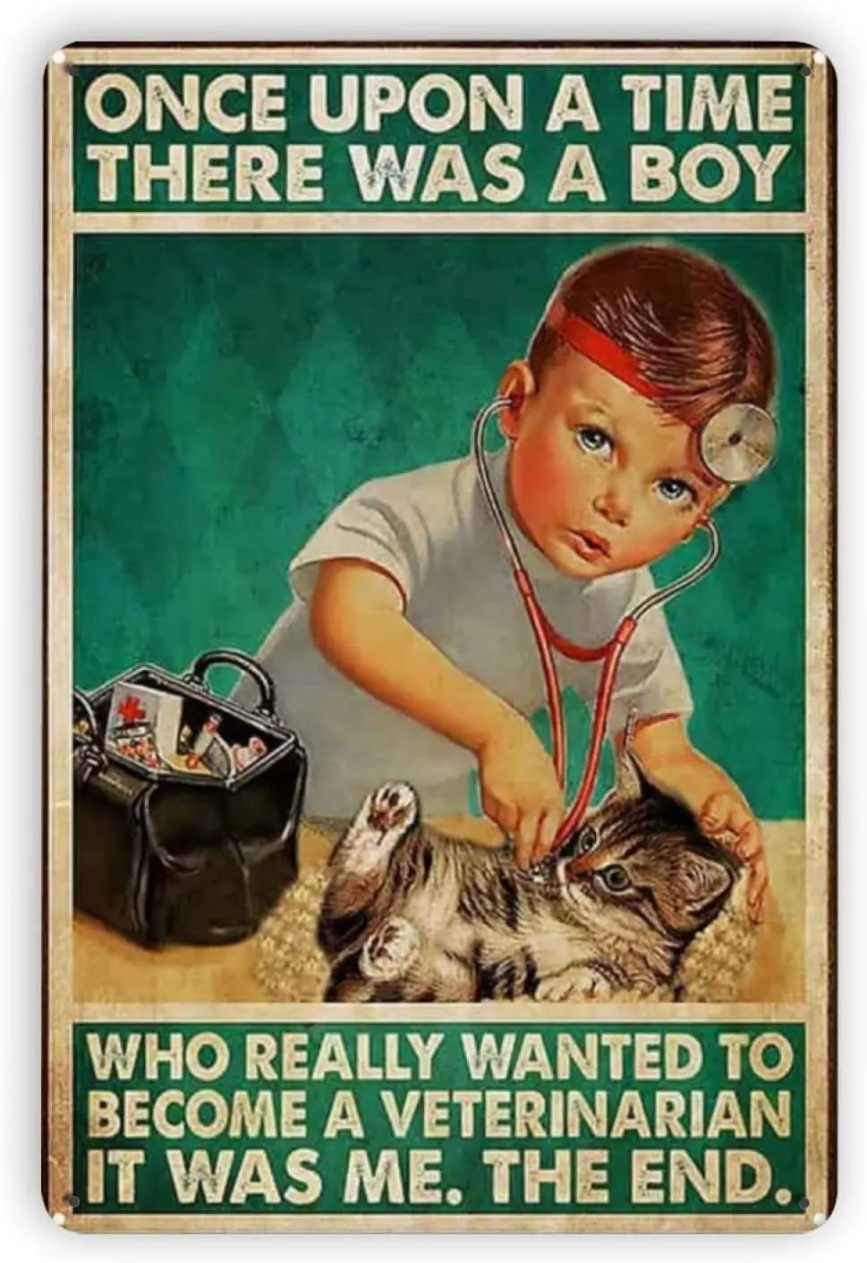 Ovonetune Vintage Metal Tin Signs, Boy Want to Become to Veterinarian Retro Art Tin Sign Decorations Plaque fo Bars Club Cafe
Ovonetune Vintage Metal Tin Signs, Boy Want to Become to Veterinarian Retro Art Tin Sign Decorations Plaque fo Bars Club Cafe