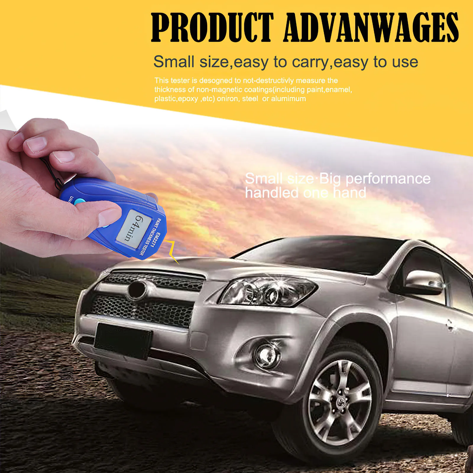 EM2271 Coating Thickness Gauge Digital Backlight LCD Thickness Meter Car Paint Thickness Tester Coating Thickness Gauge 0~2.0mm
EM2271 Coating Thickness Gauge Digital Backlight LCD Thickness Meter Car Paint Thickness Tester Coating Thickness Gauge 0~2.0mm