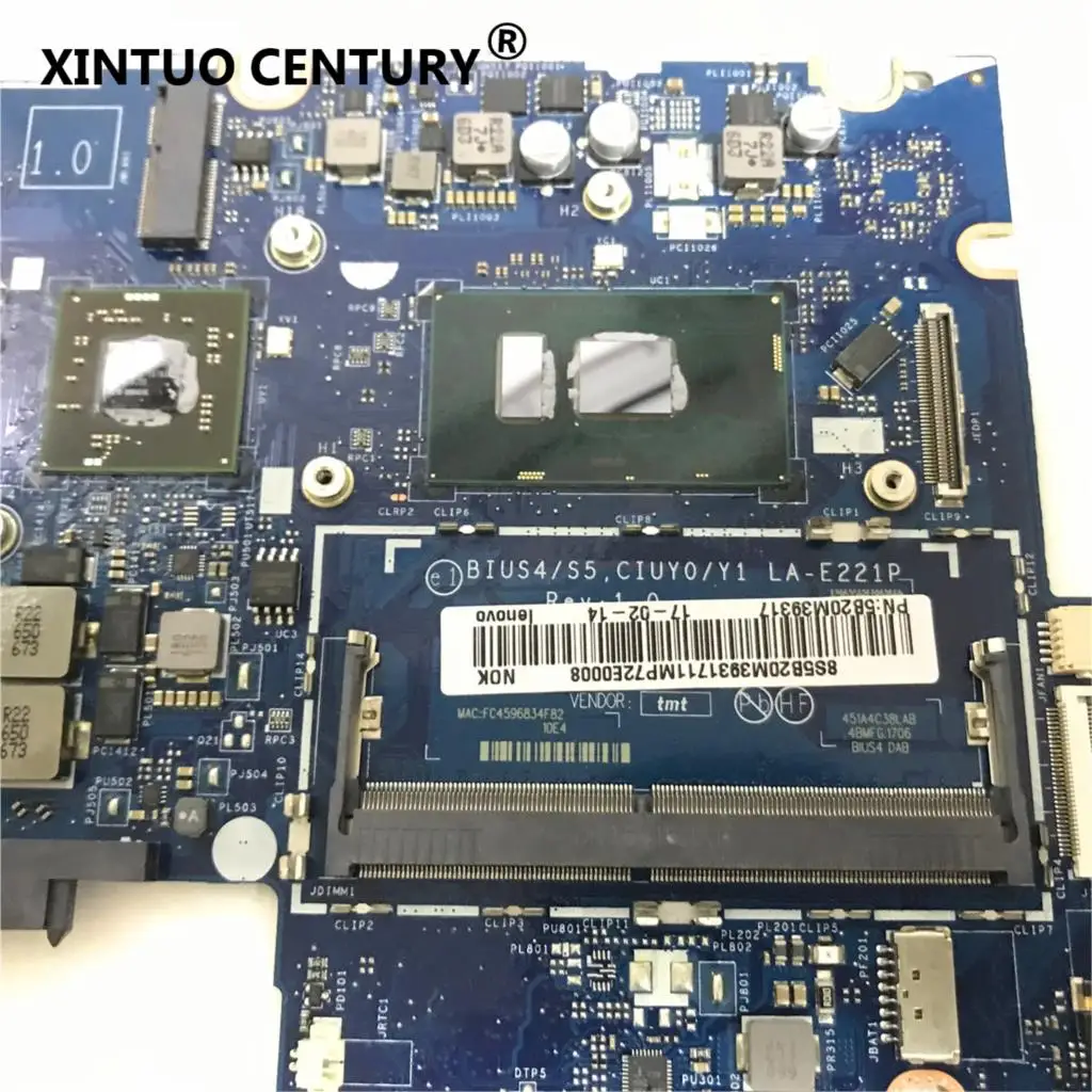 BIUS4/S5 CIUY0/Y1 LA-E221P For Lenovo 510-14IKB Laptop Motherboard DDR4 5B20M32646 i7-7500U LA-E221P MainBoard 100% full Tested
BIUS4/S5 CIUY0/Y1 LA-E221P For Lenovo 510-14IKB Laptop Motherboard DDR4 5B20M32646 i7-7500U LA-E221P MainBoard 100% full Tested