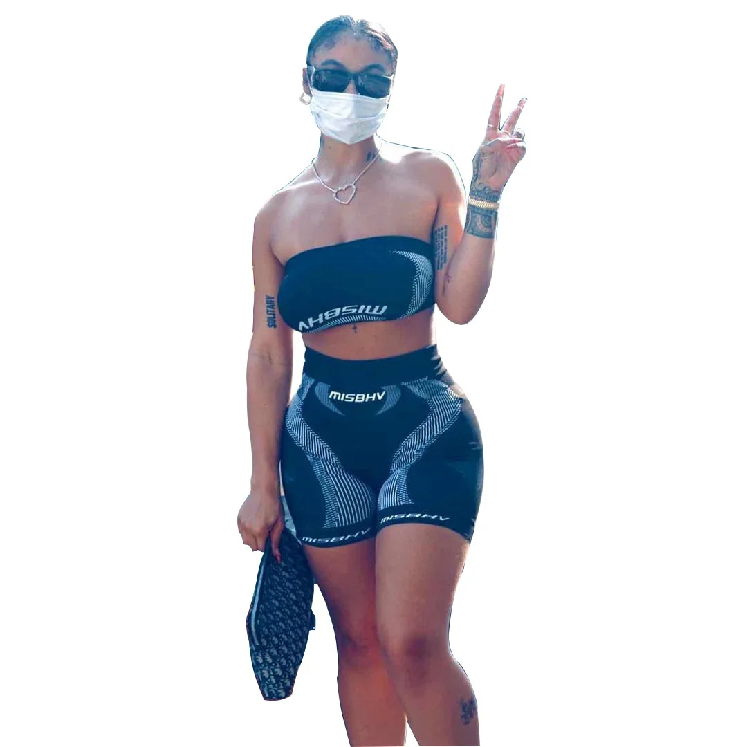 Sexy Fitness Wear Gym Clothing Summer 2 Piece Sets Womens Outfits Crop Top Tee And Biker Shorts Loungewear Sweatsuit
Sexy Fitness Wear Gym Clothing Summer 2 Piece Sets Womens Outfits Crop Top Tee And Biker Shorts Loungewear Sweatsuit