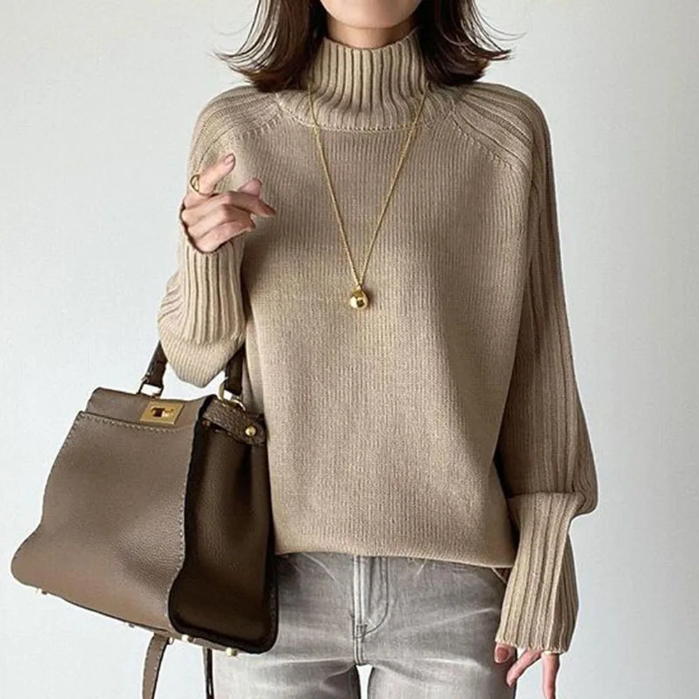 Women's Turtlenecks Sweaters Autumn Winter Patchwork Plain Loose Pullovers Korean Style Fashion Ladies Casual Female Clothing
Women's Turtlenecks Sweaters Autumn Winter Patchwork Plain Loose Pullovers Korean Style Fashion Ladies Casual Female Clothing