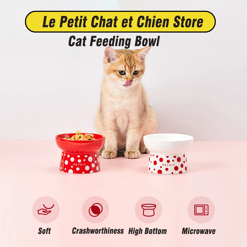 PETKIT Antibacterial Cat Ceramic Feeding Bowl Microwave use t dog Bowl Protect Spine Water Bowl Food Anti-Turning Pet Supplies
PETKIT Antibacterial Cat Ceramic Feeding Bowl Microwave use t dog Bowl Protect Spine Water Bowl Food Anti-Turning Pet Supplies