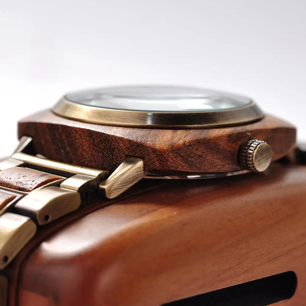 Мужские часы BOBO BIRD мужские роскошные брендовые деревянные наручные в деревянной