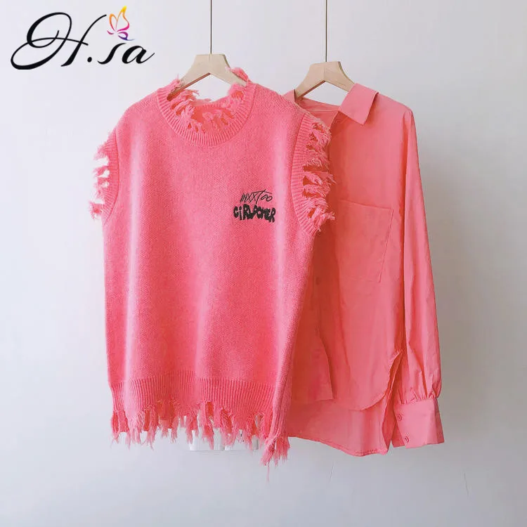 H.SA Roupa Mujer 2020 Two Piece Sweater and Pullovers Shirt and Knit Pullover Suit Cartoon Girls Embroidery Sweater Jumpers
H.SA Roupa Mujer 2020 Two Piece Sweater and Pullovers Shirt and Knit Pullover Suit Cartoon Girls Embroidery Sweater Jumpers