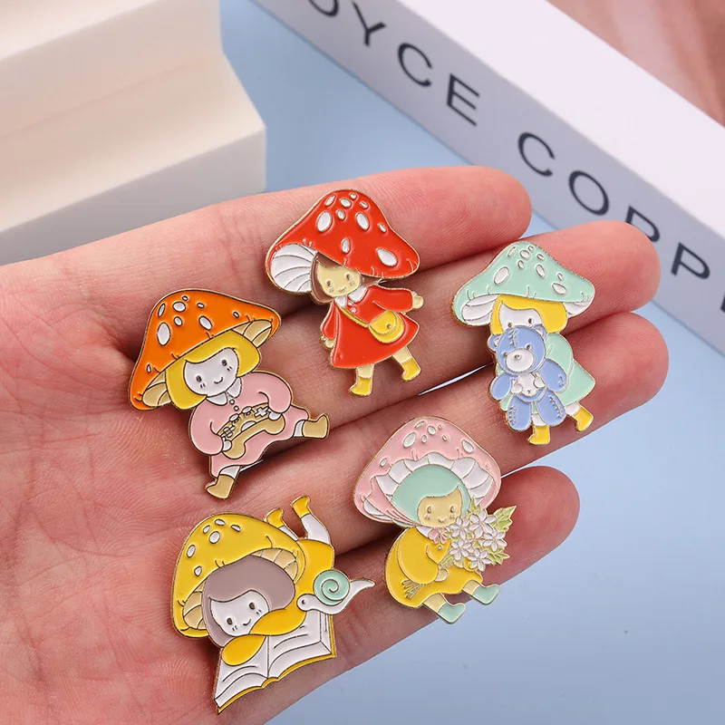Mushroom Girl Enamel Pin Flower Book Bear Brooch Backpack Badges Clothes Lapel Pin Cap Bag Creative Fun Jewelry Gift For Child
Mushroom Girl Enamel Pin Flower Book Bear Brooch Backpack Badges Clothes Lapel Pin Cap Bag Creative Fun Jewelry Gift For Child