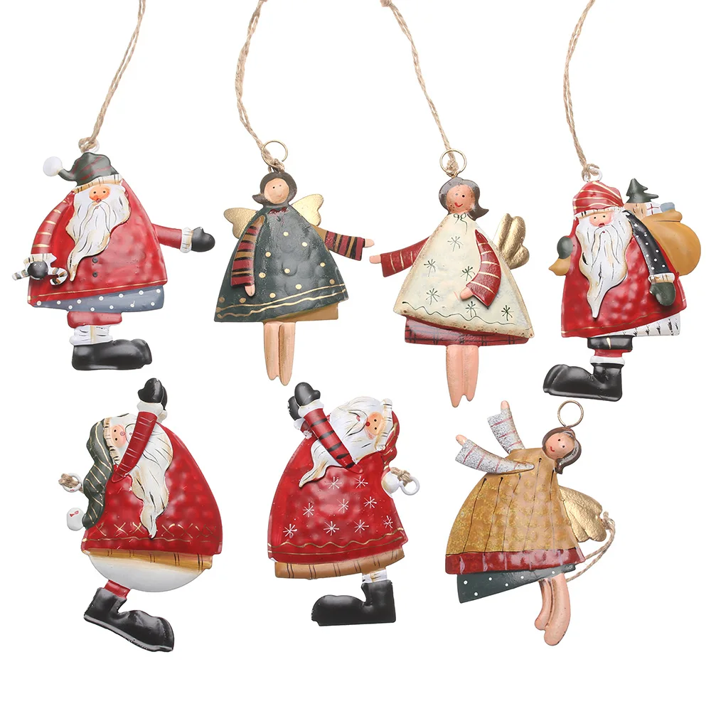 Retro Metal Xmas Tree Embellishment Welcome Door Hanging Pendants Santa Claus Cartoon Angel Doll Drop Ornaments Christmas Decor
Retro Metal Xmas Tree Embellishment Welcome Door Hanging Pendants Santa Claus Cartoon Angel Doll Drop Ornaments Christmas Decor