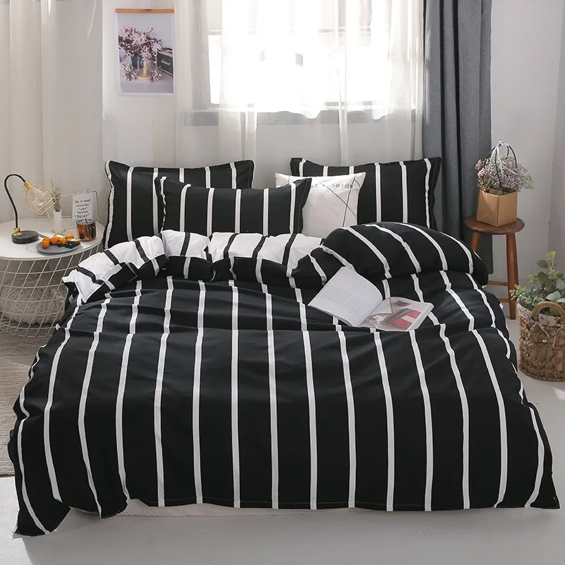 Black And White Bedding Set Grid Lattice Bed Linen Simple Summer Duvet Sets Cover King Size Comforter Queen Twin Bedroom Luxury
Black And White Bedding Set Grid Lattice Bed Linen Simple Summer Duvet Sets Cover King Size Comforter Queen Twin Bedroom Luxury